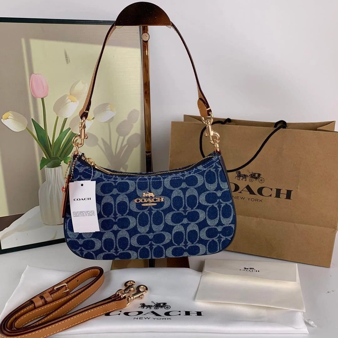 Coach Teri Shoulder Bag in Blue Signature Denim