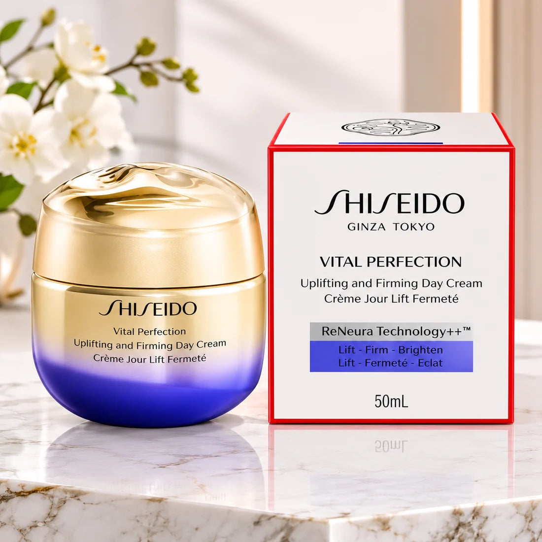 Shiseido Vital Perfection Uplifting & Firming Day Cream 50ml | ReNeura Technology++ | Anti-Aging Moisturizer