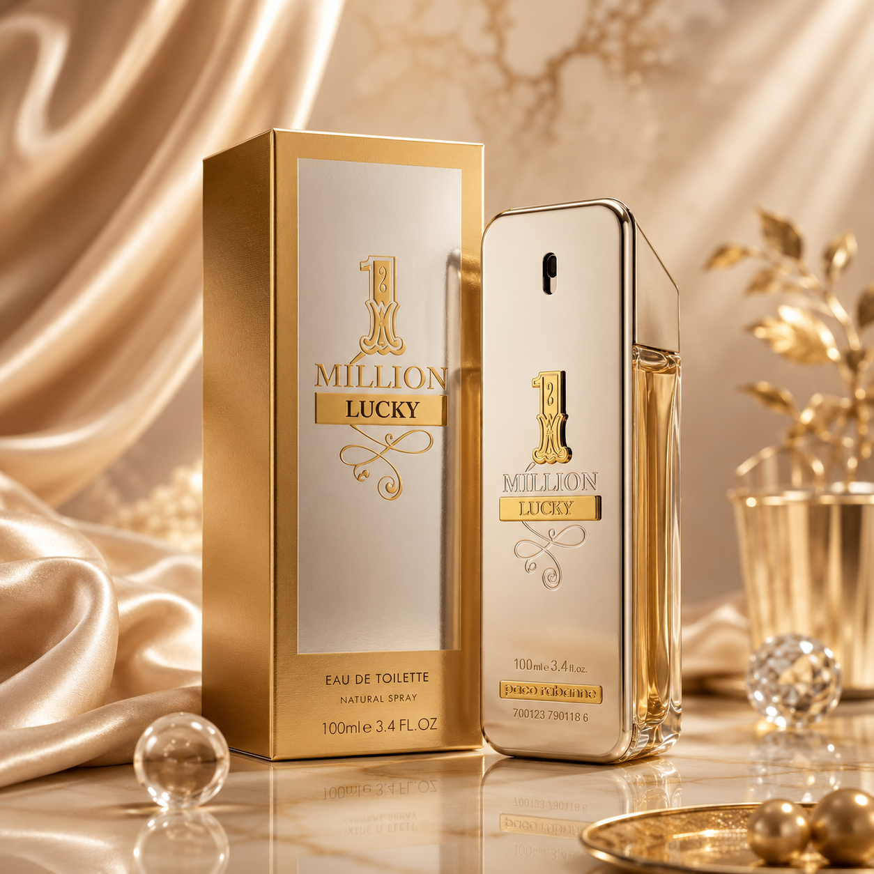 Rabanne 1 Million Lucky Eau de Toilette for Men 3.4 oz (100ml) | Woody Sweet Luxury Fragrance