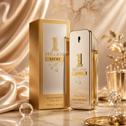 Rabanne 1 Million Lucky Eau de Toilette for Men 3.4 oz (100ml) | Woody Sweet Luxury Fragrance