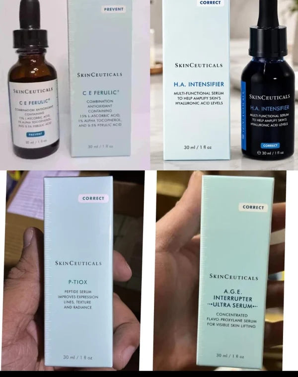 SkinCeuticals Premium Facial Serum Collection 30ml | CE Ferulic, H.A. Intensifier, P-TIOX & A.G.E. Interrupter Ultra Serum