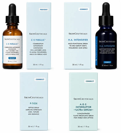SkinCeuticals Premium Facial Serum Collection 30ml | CE Ferulic, H.A. Intensifier, P-TIOX & A.G.E. Interrupter Ultra Serum