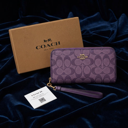 Coach Snap Wallet In Signature Canvas With Snoopy Print — Authentic Designer Accessory