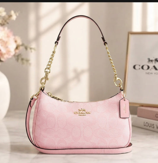 Coach Teri Shoulder Bag in Light Pink Signature Canvas