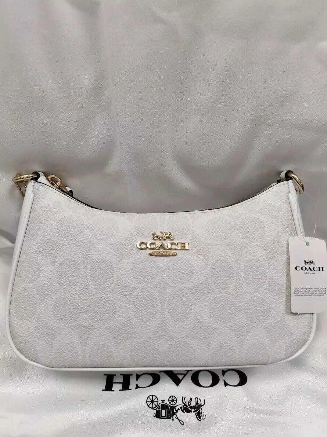 Coach Teri Shoulder Bag in White Signature Canvas